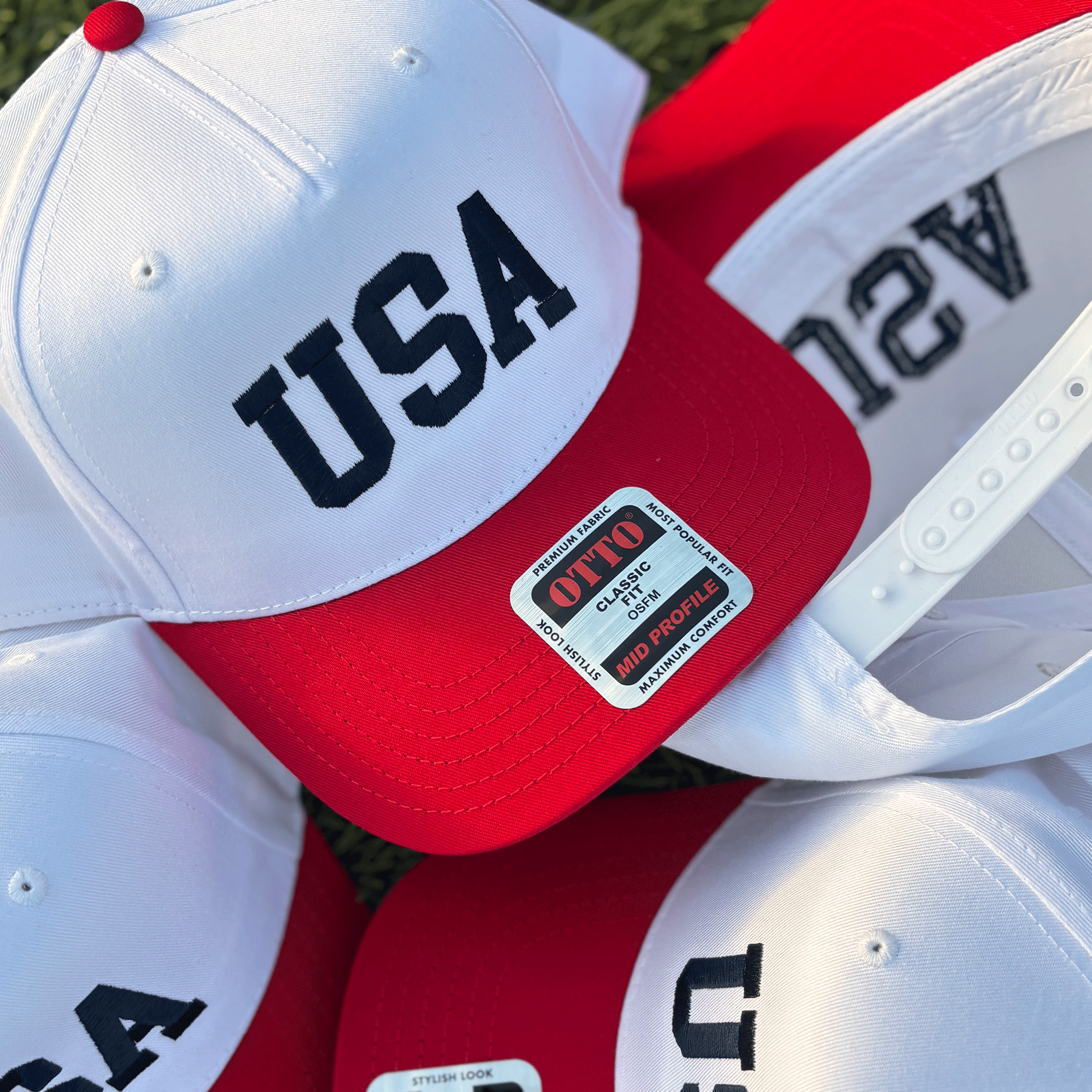 PAYRESPECTS - Vendita all'ingrosso Cappellino  da camionista - Unisex - Cappello Vintage Trucker Rosso Bianco e Boujee, Cappello del Quattro Luglio13