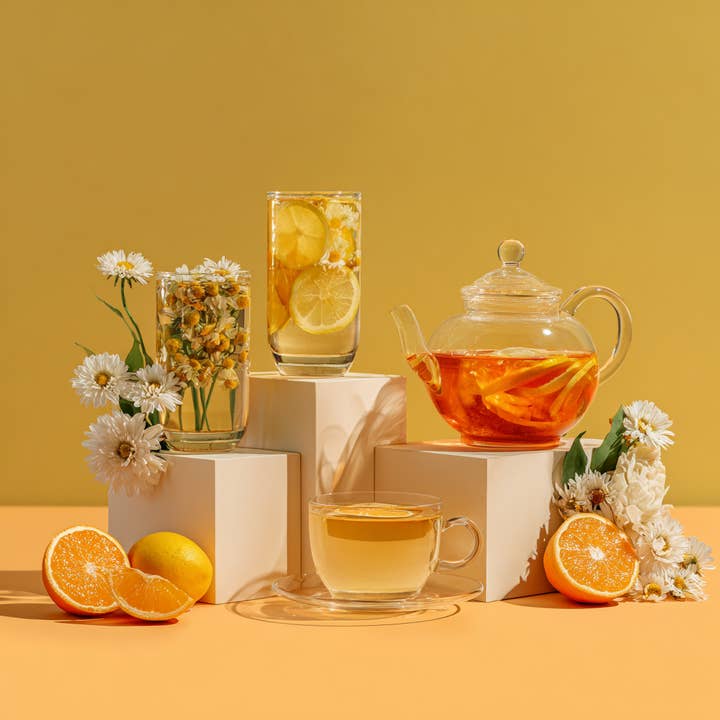 JTe’ ✧ Agrumes Camomille – Format Café en Feuilles Libres ✧1lb pour la vente par J TEA *a Jenwey Tea Company*