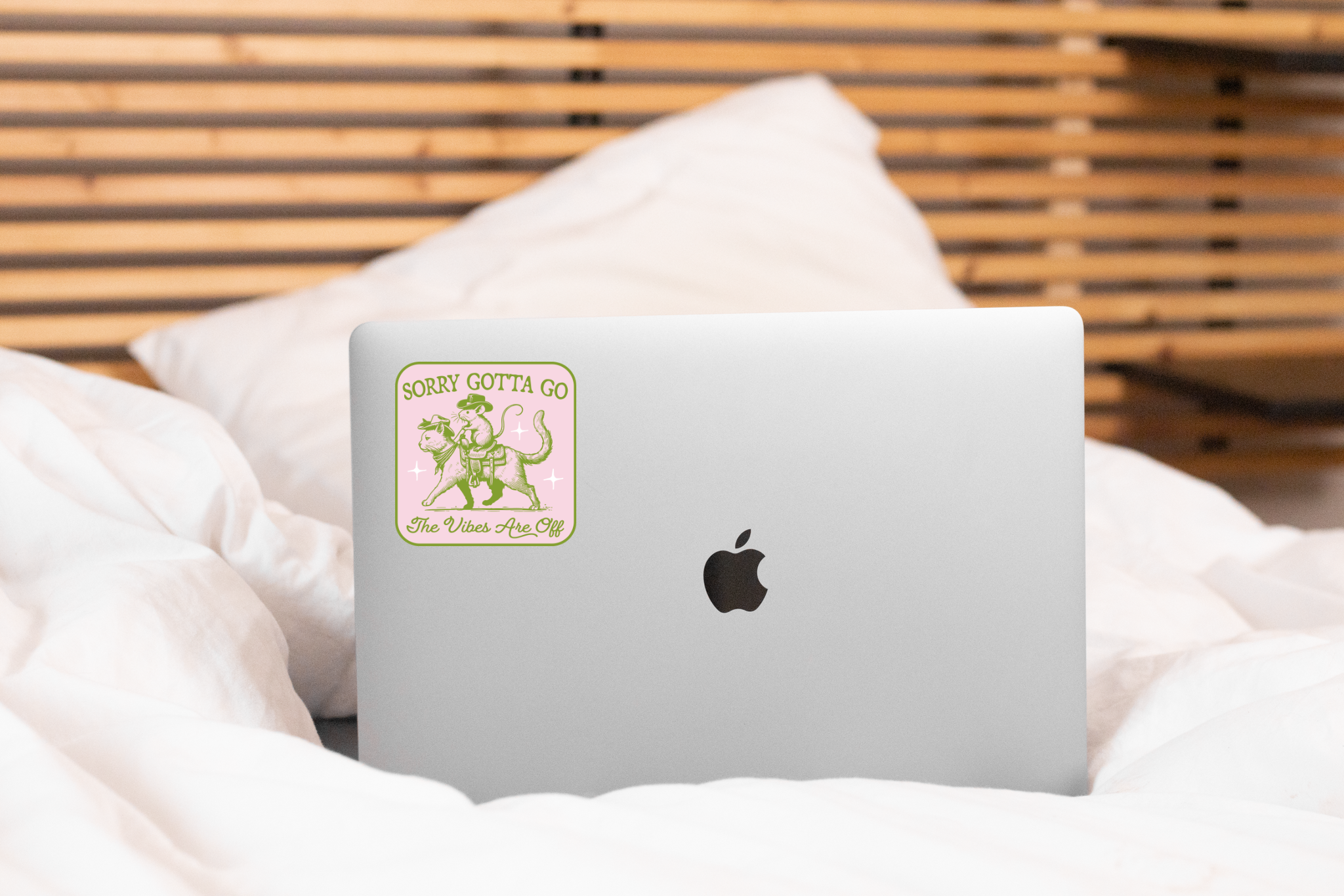 Yarnival - Wholesale Sticker - Sorry Gotta Go The Vibes Are Off Sticker - mouse, cat, west2