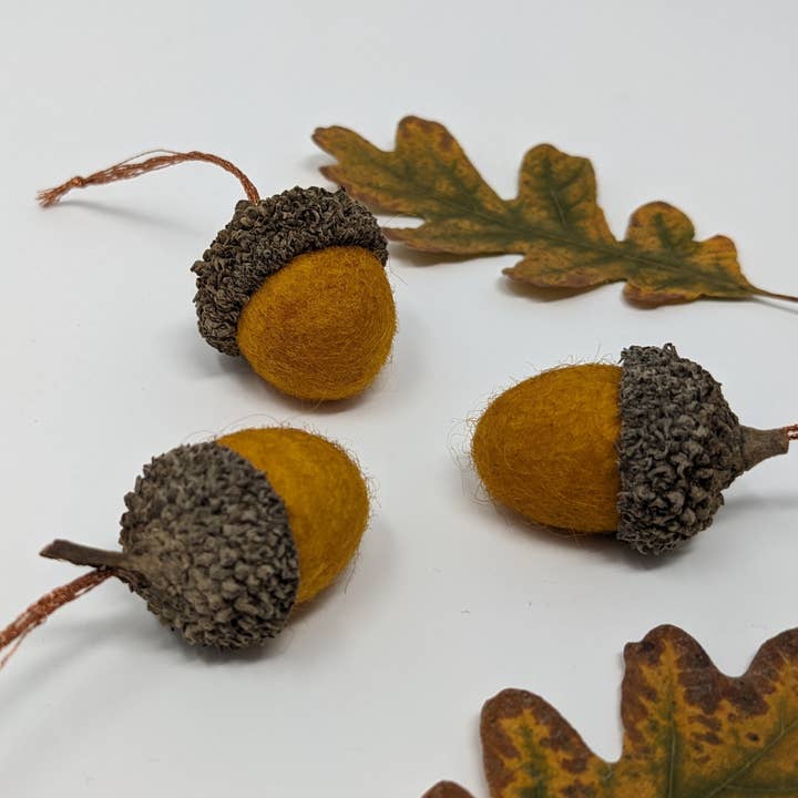 Odd Fox & Fern - Wholesale Ornament - Naturally Dyed Felt Acorn1