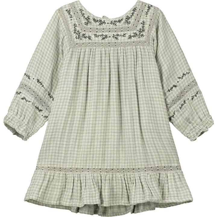 Flower meadow dress in grey for wholesale by Poppet & Fox