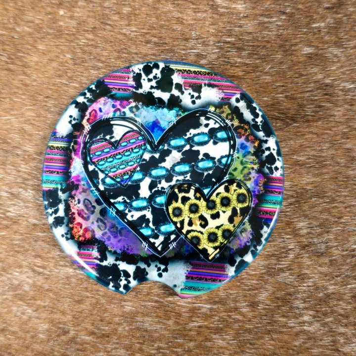 Sottobicchiere per Auto Dual Hearts per la vendita all'ingrosso da parte di Oak Spring Creations