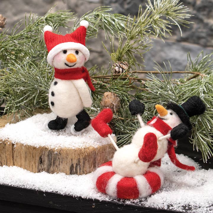 Bright Ideas - Vente Objets de décoration - Décoration feutrée en forme de bonhomme de neige Tubing