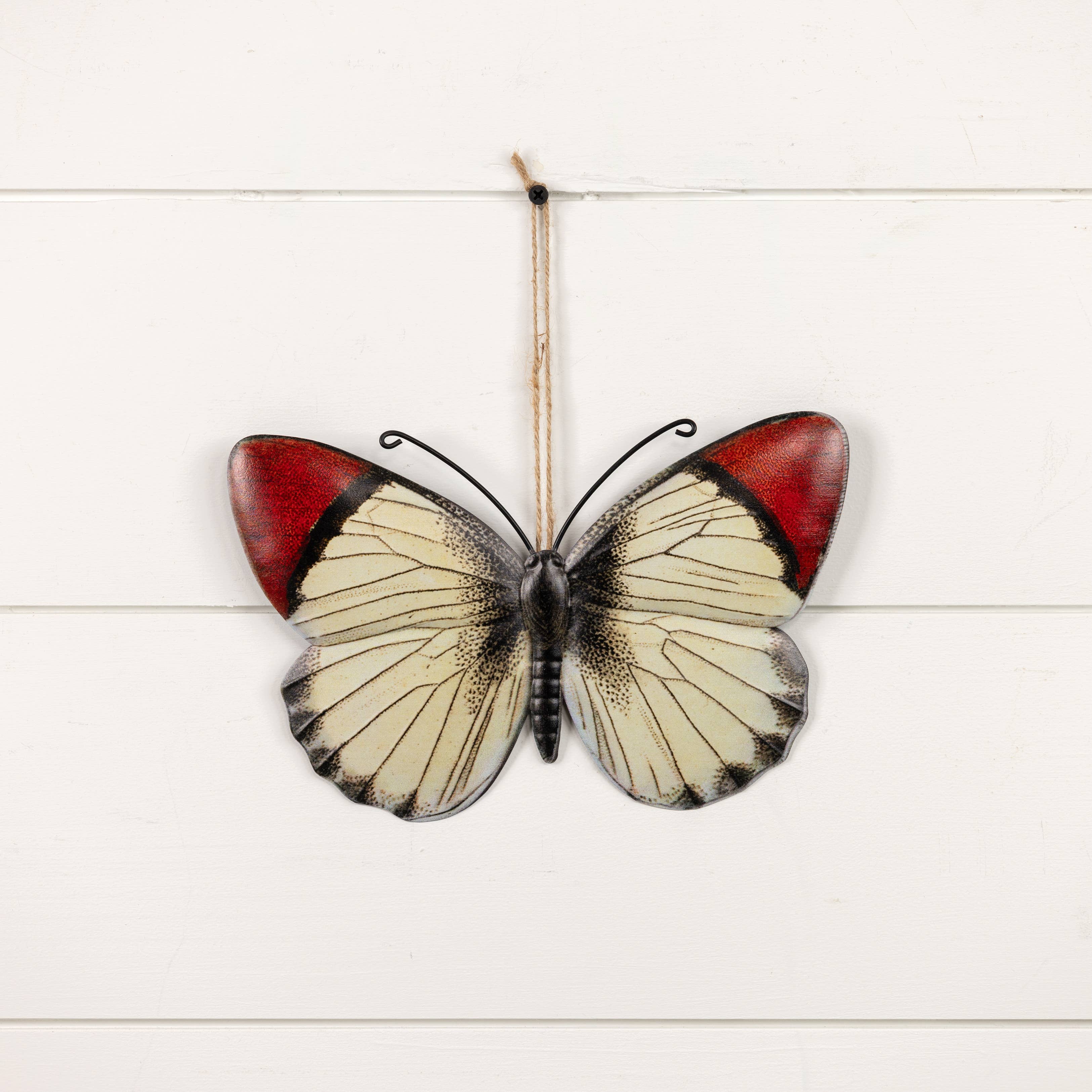 Ragon House - Wholesale Wall Accent - 10" CREAM & RED MOTH1