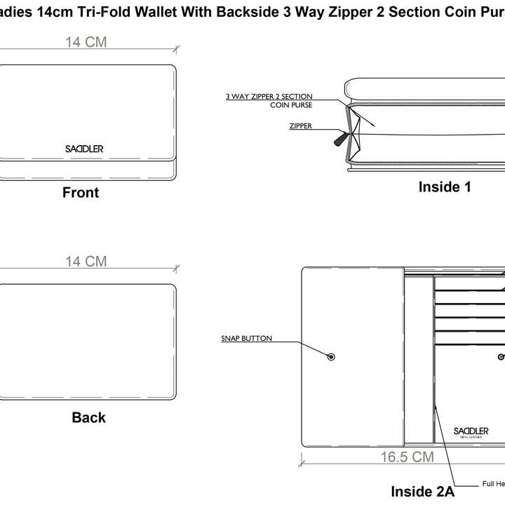 SADDLER - Wholesale Wallet - Women's - Compact Trifold Leather Purse "Eleanor" – Handmade by Saddler | RFID Protected & Gift Boxed | 10 Card Slots & Rear Zip Coin Pocket6