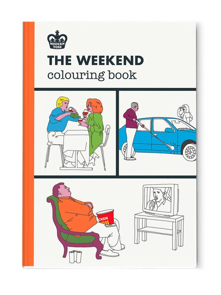 Funny A4 Colouring Book - The Weekend By Modern Toss for wholesale by Brainbox Candy