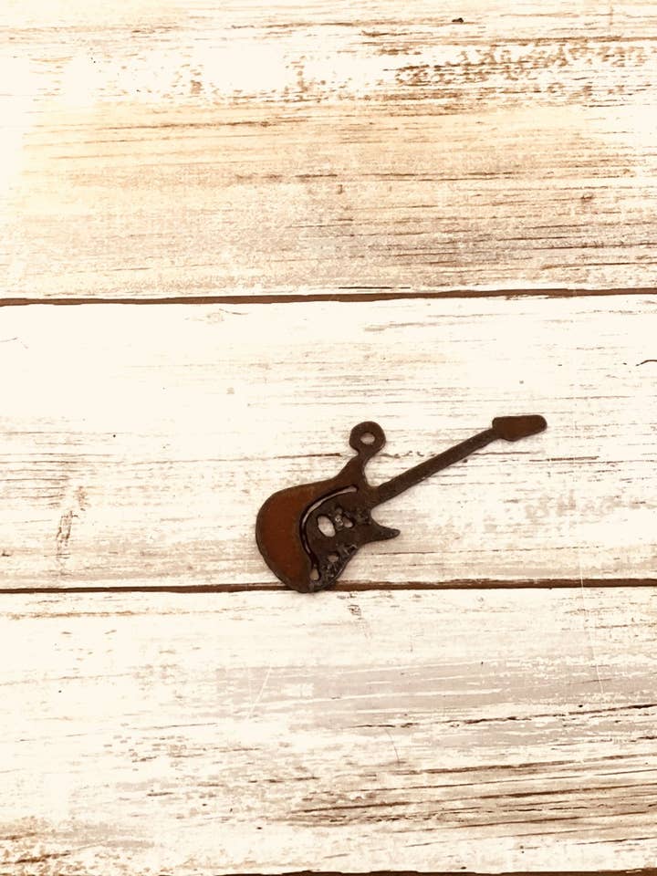 Electric Guitar Rustic Pendant Charm Nashville DIY for wholesale by Universal Ironworks USA