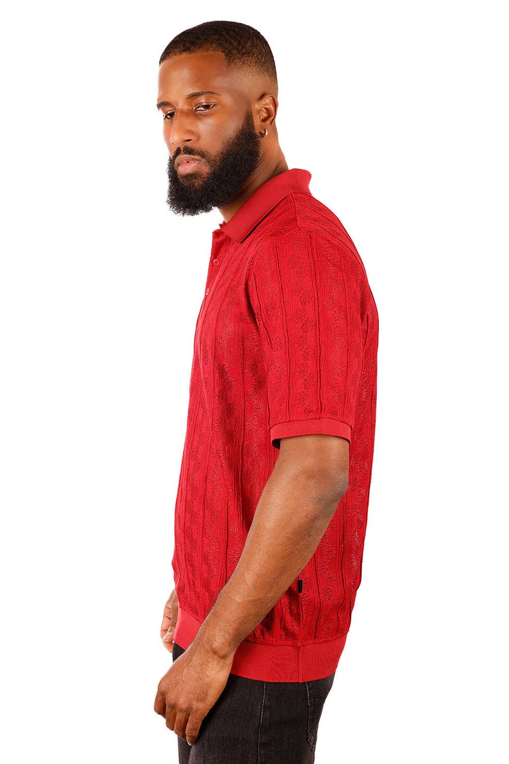 BARABAS - Venta al por mayor Polo - Hombre - Camisas tipo polo de manga corta con diseño floral de crochet para hombre 3P1816