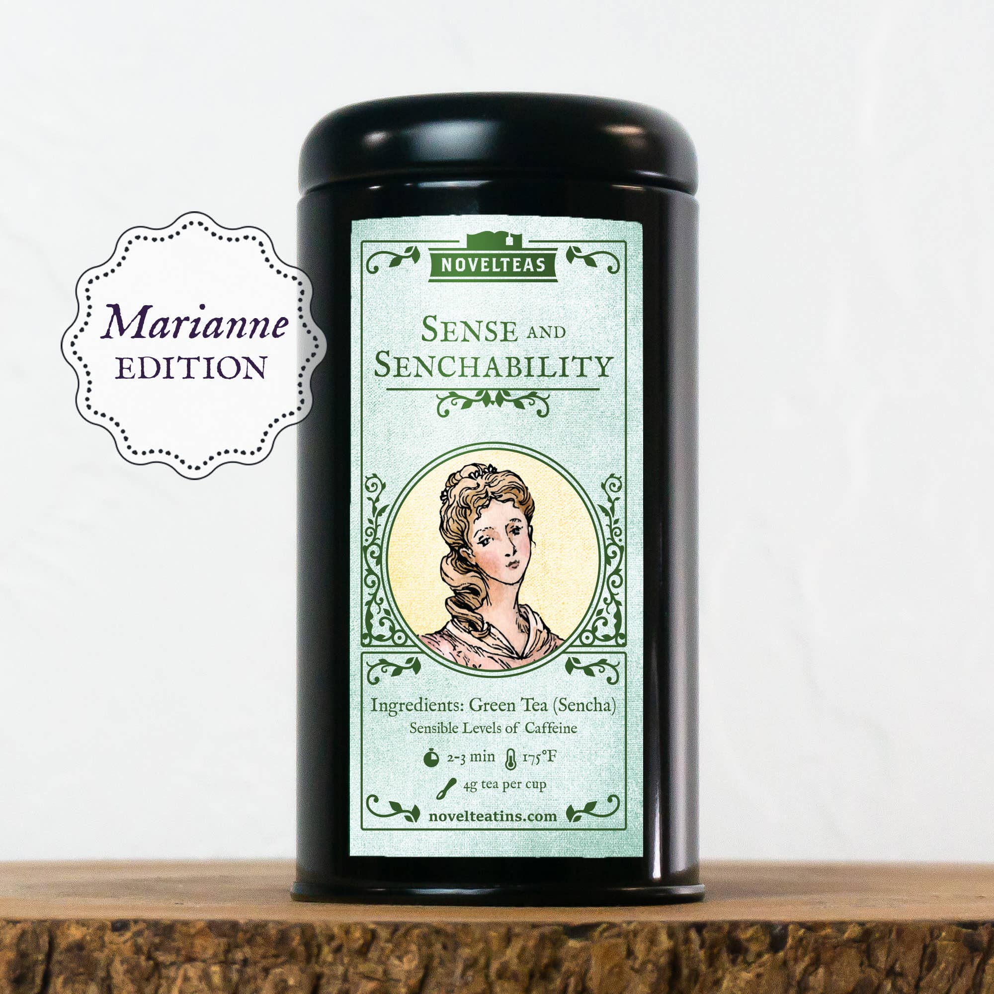 Novelteas LLC - Wholesale Loose Tea - Sense and Senchability - Jane Austen Loose Tea Tin6