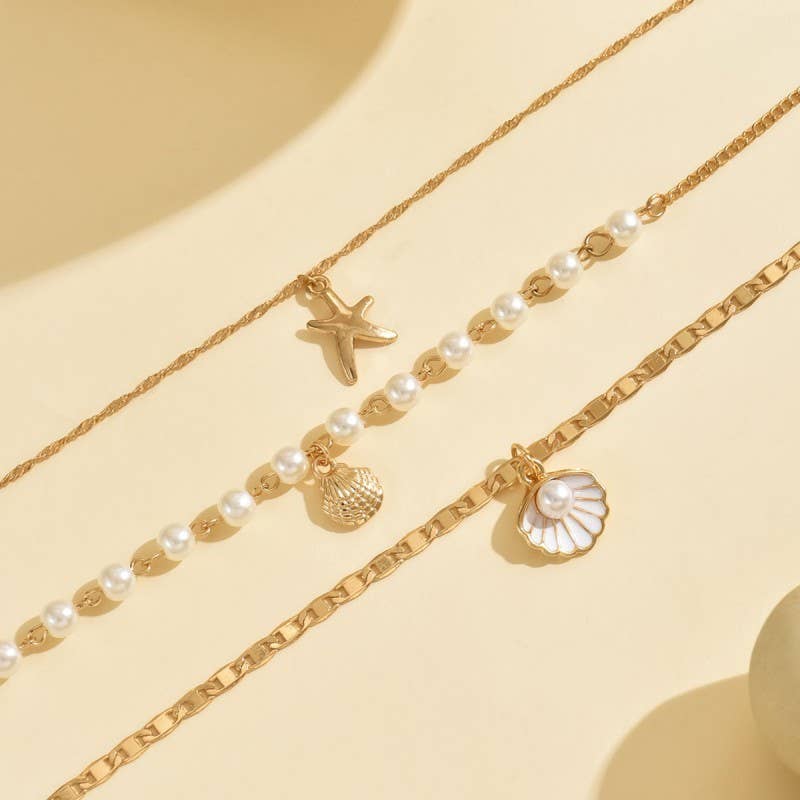 GULD 18K ROSTFRITT STÅL FLERLAGIG HALSBAND SOM INTE MISSFÄRGAS | 40NK9591 för wholesale på Faire1