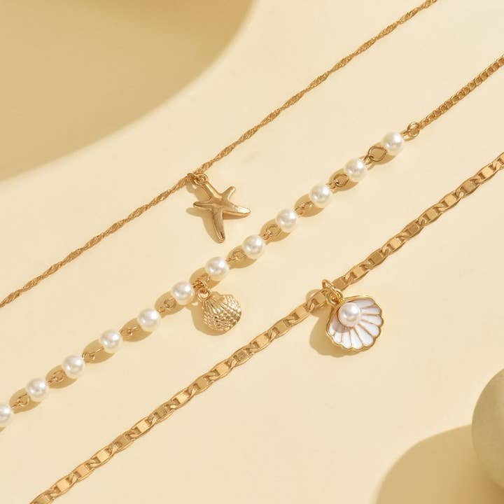 GOLD 18K STAINLESS STEEL TARNISH FREE LAYERED NECKLACE | 40NK9591 for wholesale on Faire1