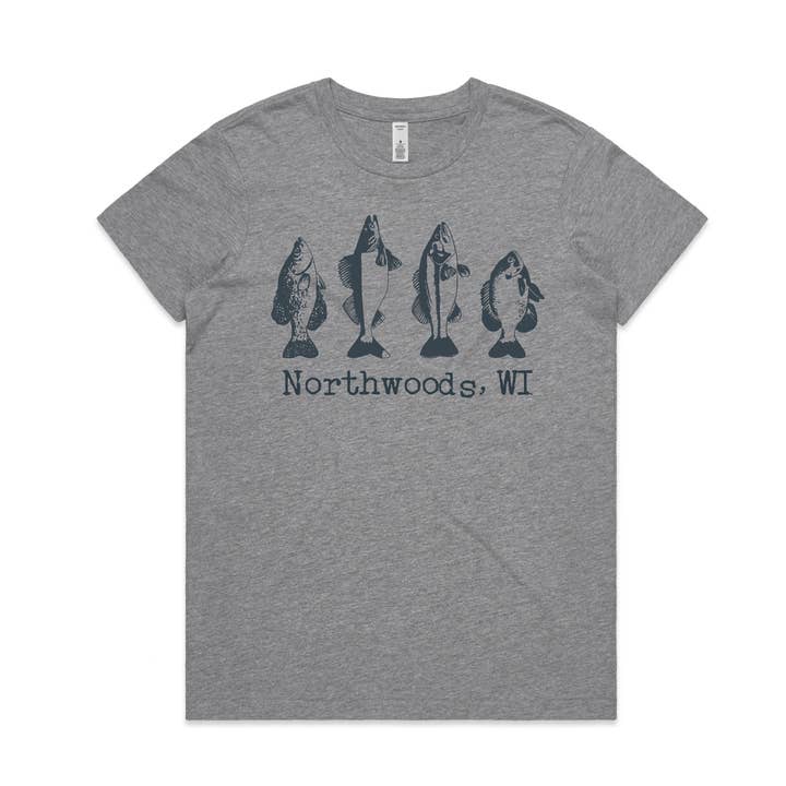 Women's Name Drop Gone Fishing T-shirt for wholesale by Vital Industries