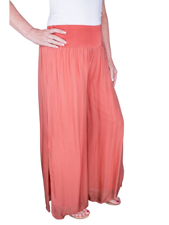 TINA Stephens Italy/Tees By Tina - Wholesale Pants - Women's - Eva Silk Side Slit Pant (PL206)11