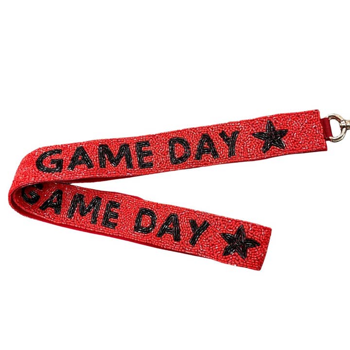 Game Day Red/Black Beaded Strap for wholesale by Treasure Jewels Inc.