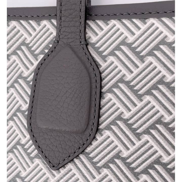 Delage - Wholesale Tote Bag - Women's - Lulu MM White Canvas & Grey Leather3