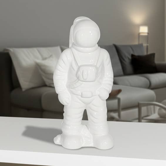 Decorative Figurine - White Ceramic Modern Astronaut, 12 in. for wholesale by Sagebrook Home