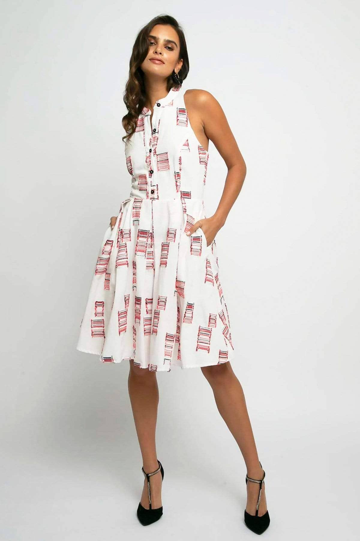 Eva Franco - Wholesale Dress - Women's - Kitty cotton shirt  Dress - Red Velvet Cake0