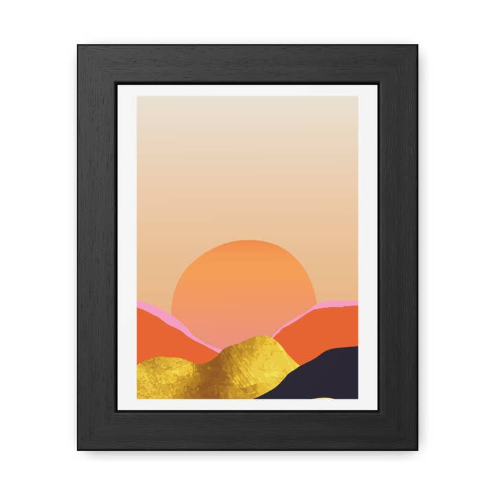Sud 3 - Affiche Encadrée Coucher de Soleil Chaleureux - Décoration Moderne pour Amoureux de la Nature pour la vente par Donkey Laserbeam