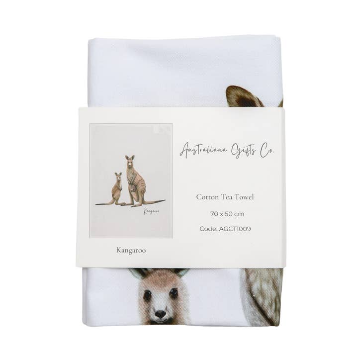 Taylor Hill Scarves & Co – wholesale Tea towel – Kangaroo Design Australian Cotton Tea Towel