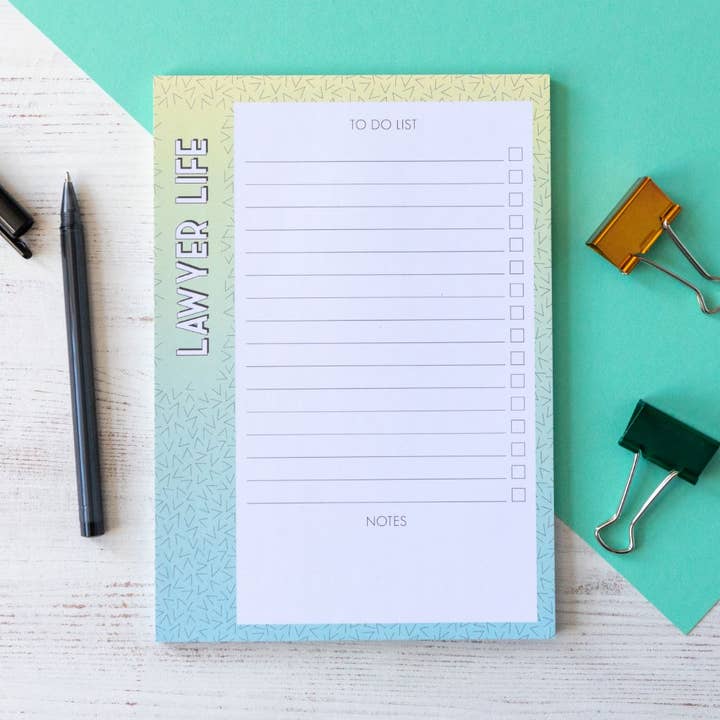 Lawyer Life Lawyer Notepad - A5 Notepad to Do List for wholesale by BETTIE CONFETTI