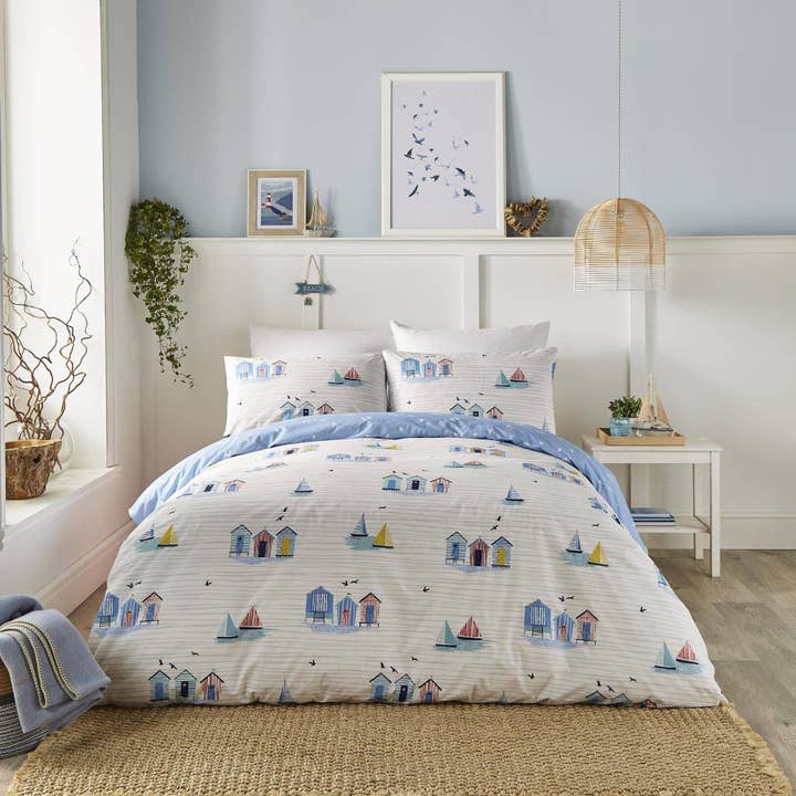 UW Home – wholesale Bedding set – Beach Huts Duvet Cover Set by Fusion in Blue