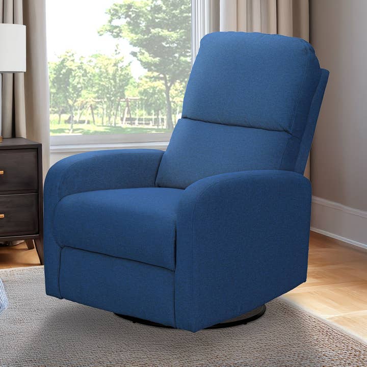 Olliix - Wholesale Chair - 3-in-1 Swivel Glider Power Recliner Chair, Blue0