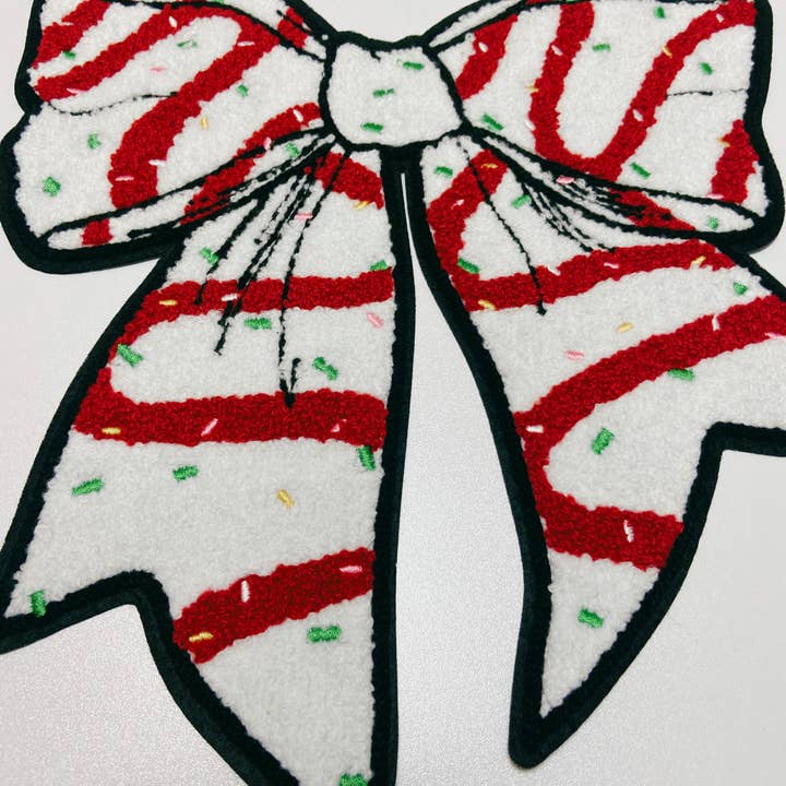 TEELUX - Wholesale Patch - 10.5" Christmas Bow - Chenille Patch3