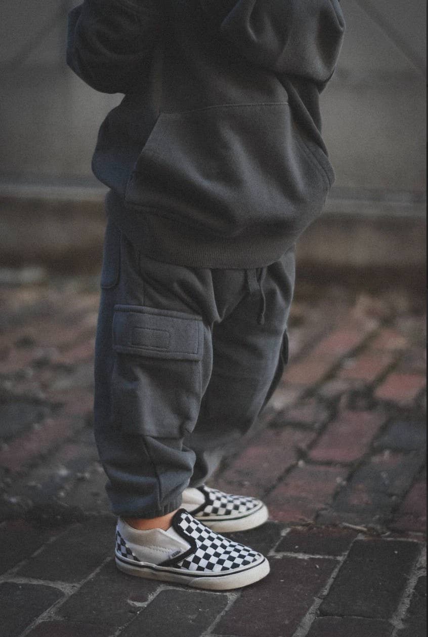 Lucky Link - Wholesale Lounge Sweatpants/Joggers - Kids - Toddler Classic Cargo Sweatpants in Stonewash
