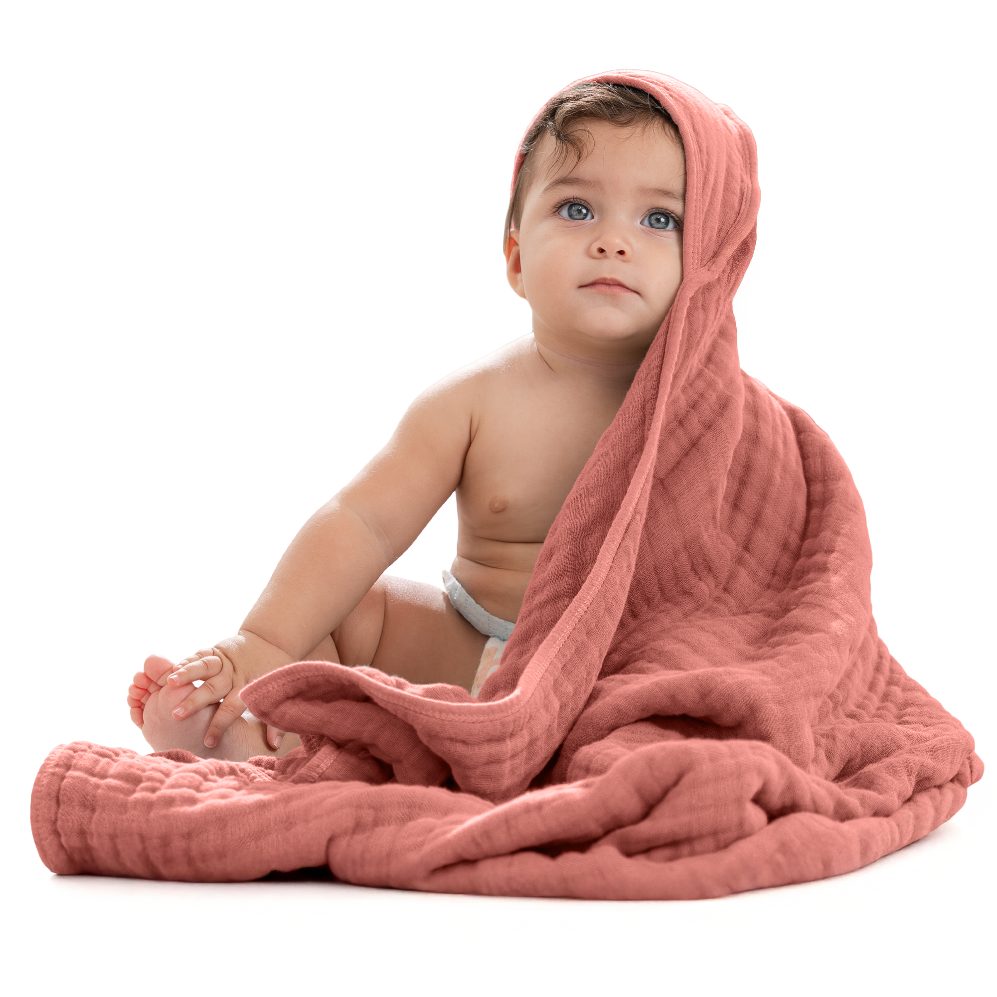 Comfy Cubs - Vendita all'ingrosso Asciugamano con cappuccio - Bambini e neonati - Asciugamano con cappuccio per neonati, 6 strati 100% cotone mussola di Comfy Cubs30