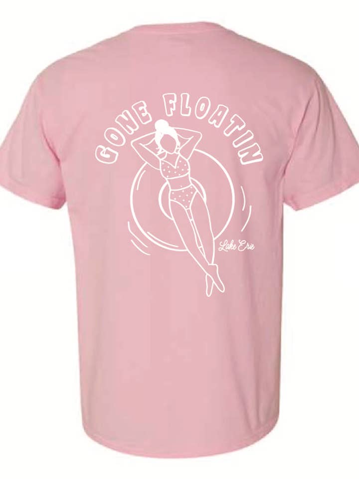 T-shirt Gone Floatin - Rosa per la vendita all'ingrosso da parte di Planks Canada