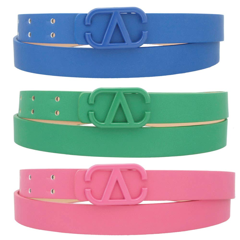 anbfashion – Cinto - Mulher por atacado – CINTO DE FIVELA EM V DE METAL A COR 3 PEÇAS SETB 3Q-222190