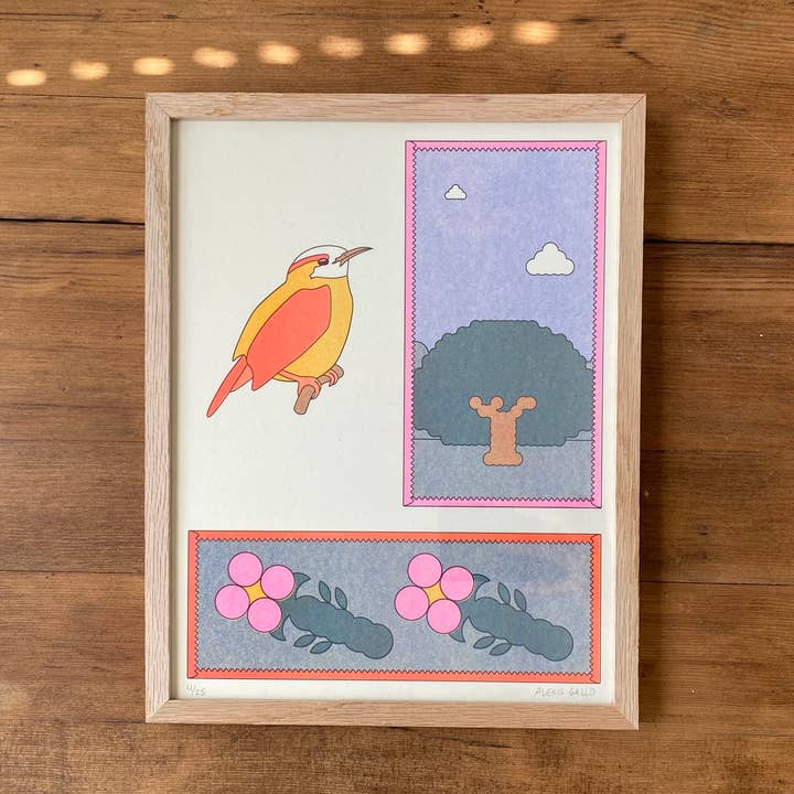 Wren & Oak — Risograph Print for wholesale by Alexis Gallo