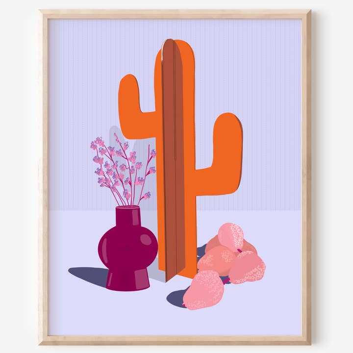 Still Life Art Prints - Cactus Still Life Art Print for wholesale by HoldThatPunch