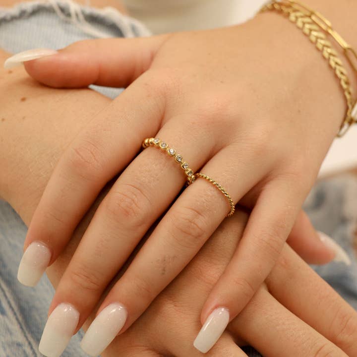 WJW - Wholesale Band/Stacked Ring - Stainless Steel Braided Stacking Ring - Hypoallergenic