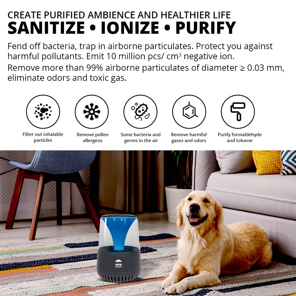 WBM LLC - Wholesale Luchtreiniger - WBM SMART HEPA-luchtreiniger met Bluetooth-luidspreker9