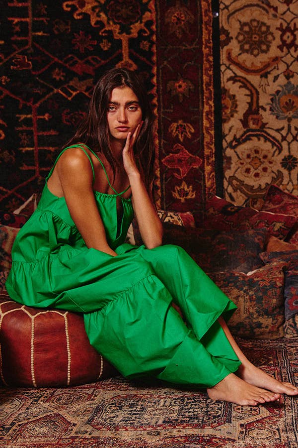 BUCKETLIST INC - Wholesale Dress - Women's - D4070 -Strappy Tiered Poplin Maxi Dress10