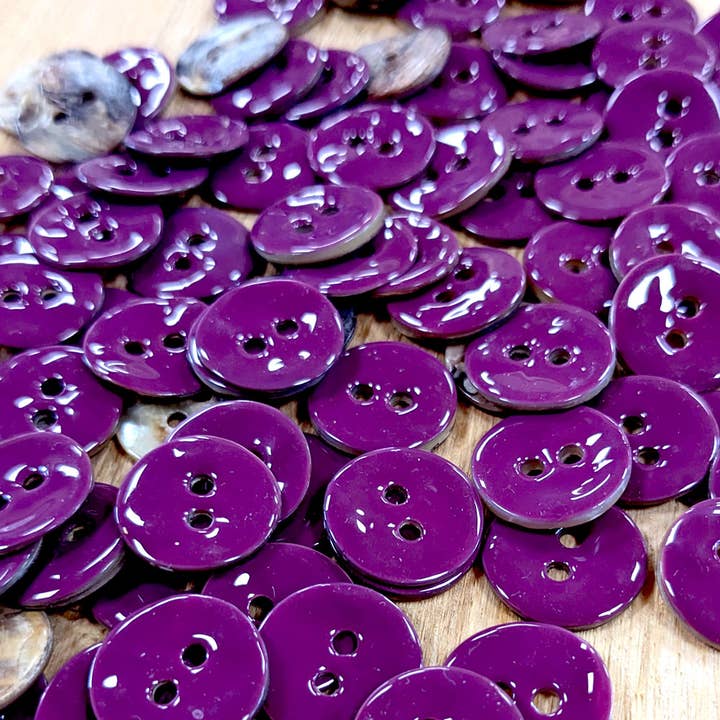 Cousu Bio - Wholesale Fabric - Mother-of-Pearl Varnished Button · Bougainvillea · 15 mm