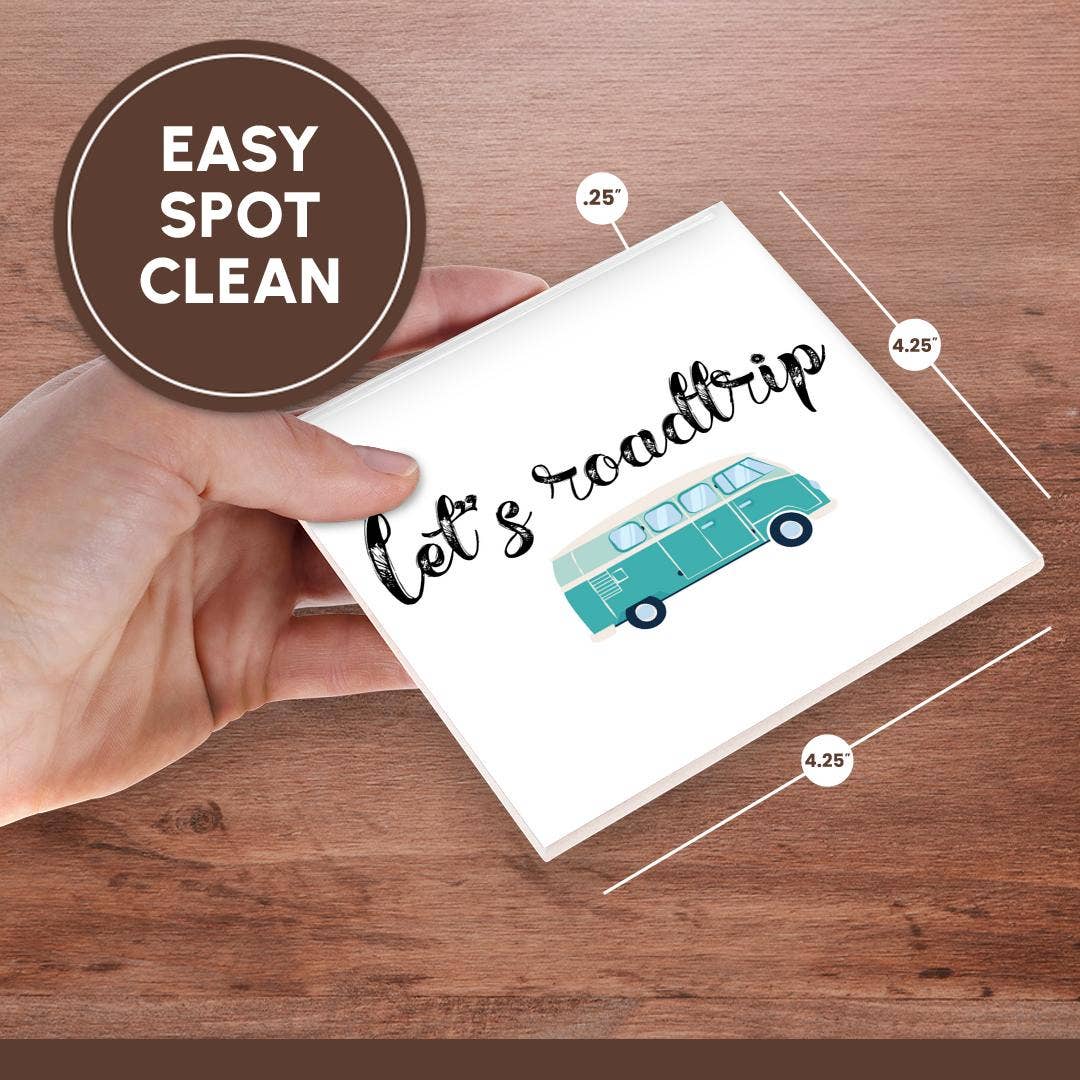 3dRose - Wholesale Coasters - 3dRose, Image of Lets Roadtrip Quote, Coaster6