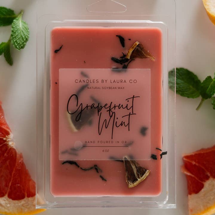 Grapefruit Mint 6 oz Soy Wax Melts for wholesale by Candles By Laura