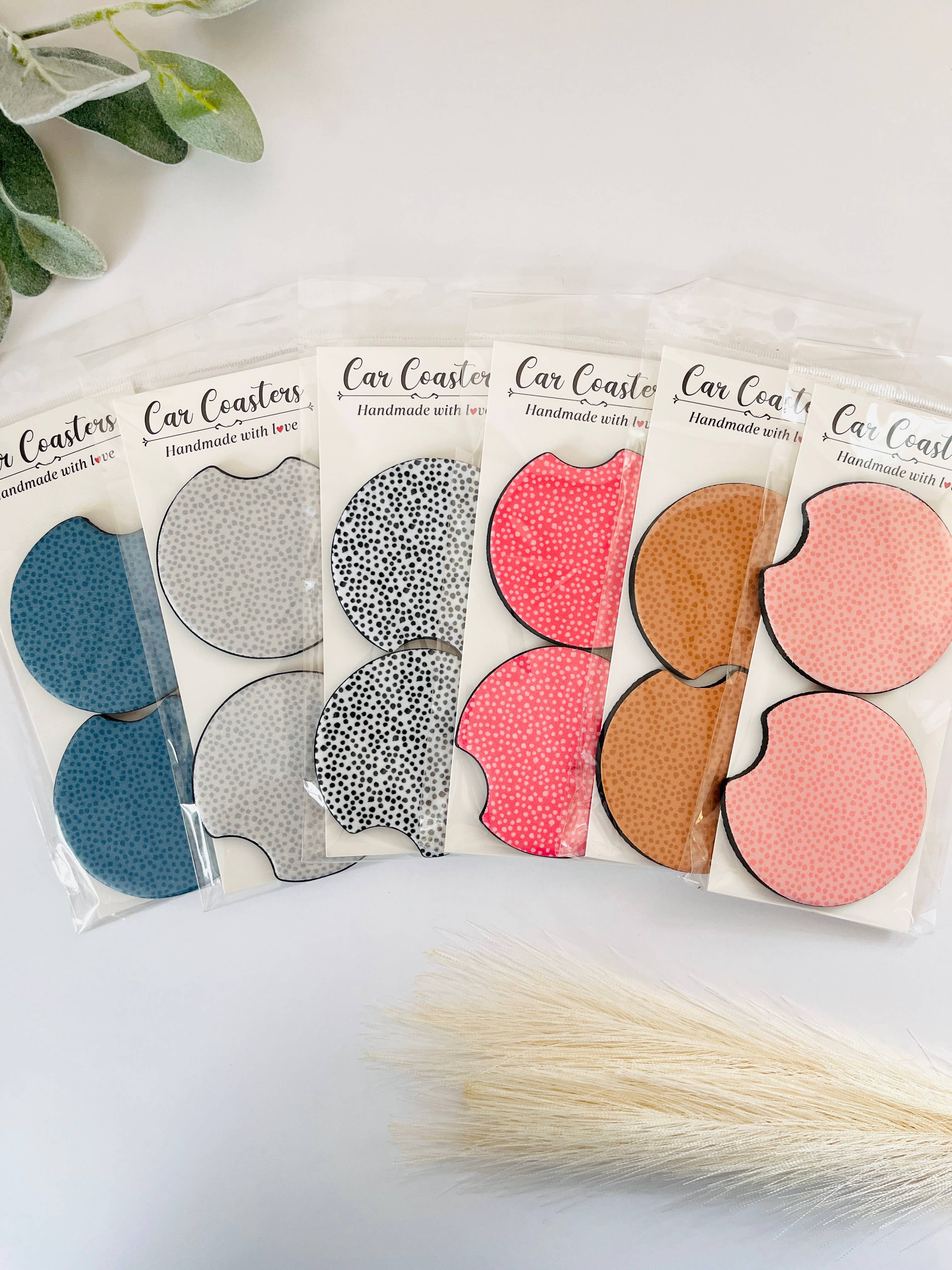 MarissaDDesigns - Wholesale Car Coaster - Women's - Dotted Neoprene Car Coasters – Trendy Cute Car Accessory15