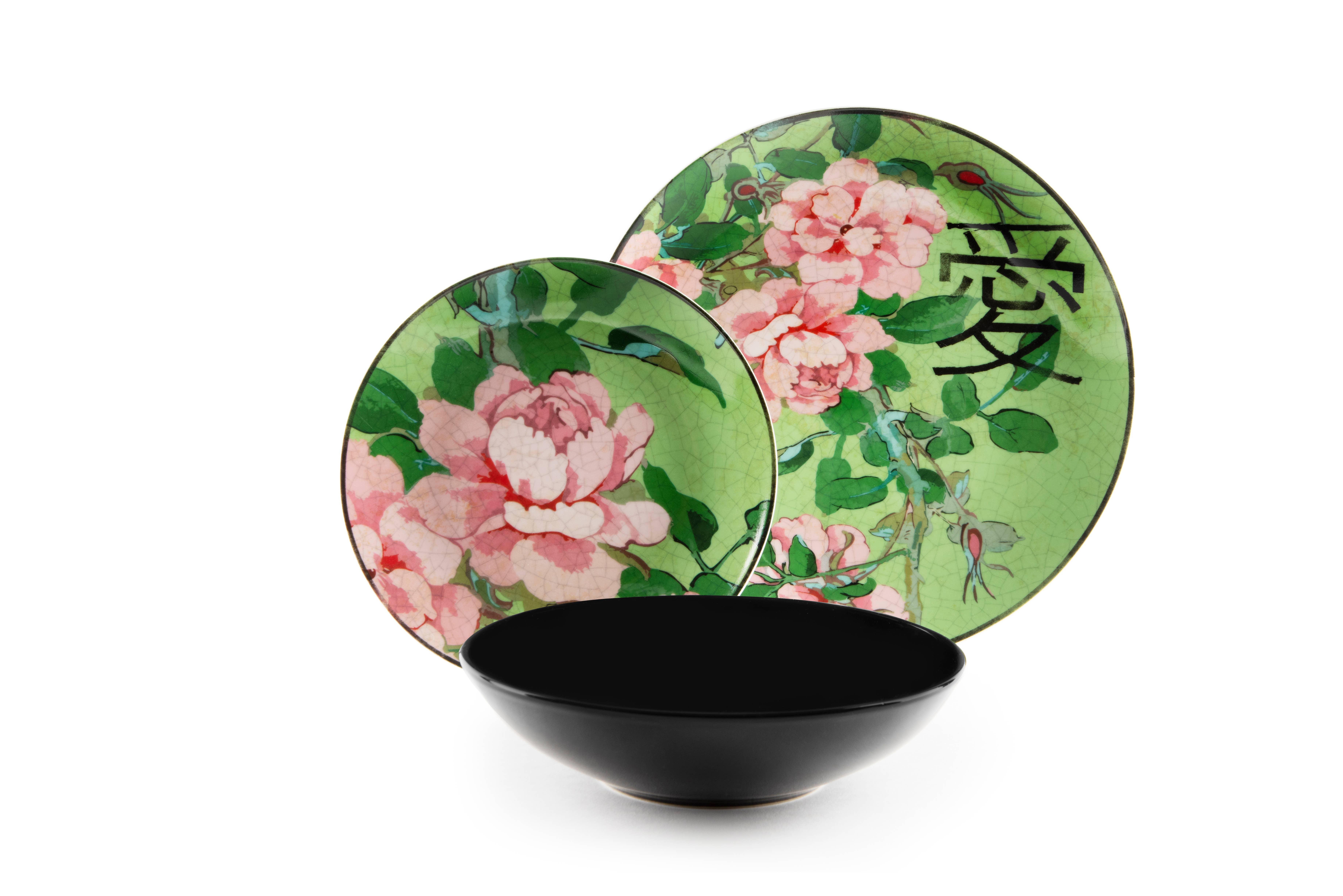 multicolour 18 Furisode Dinnerware Set for wholesale on Faire3