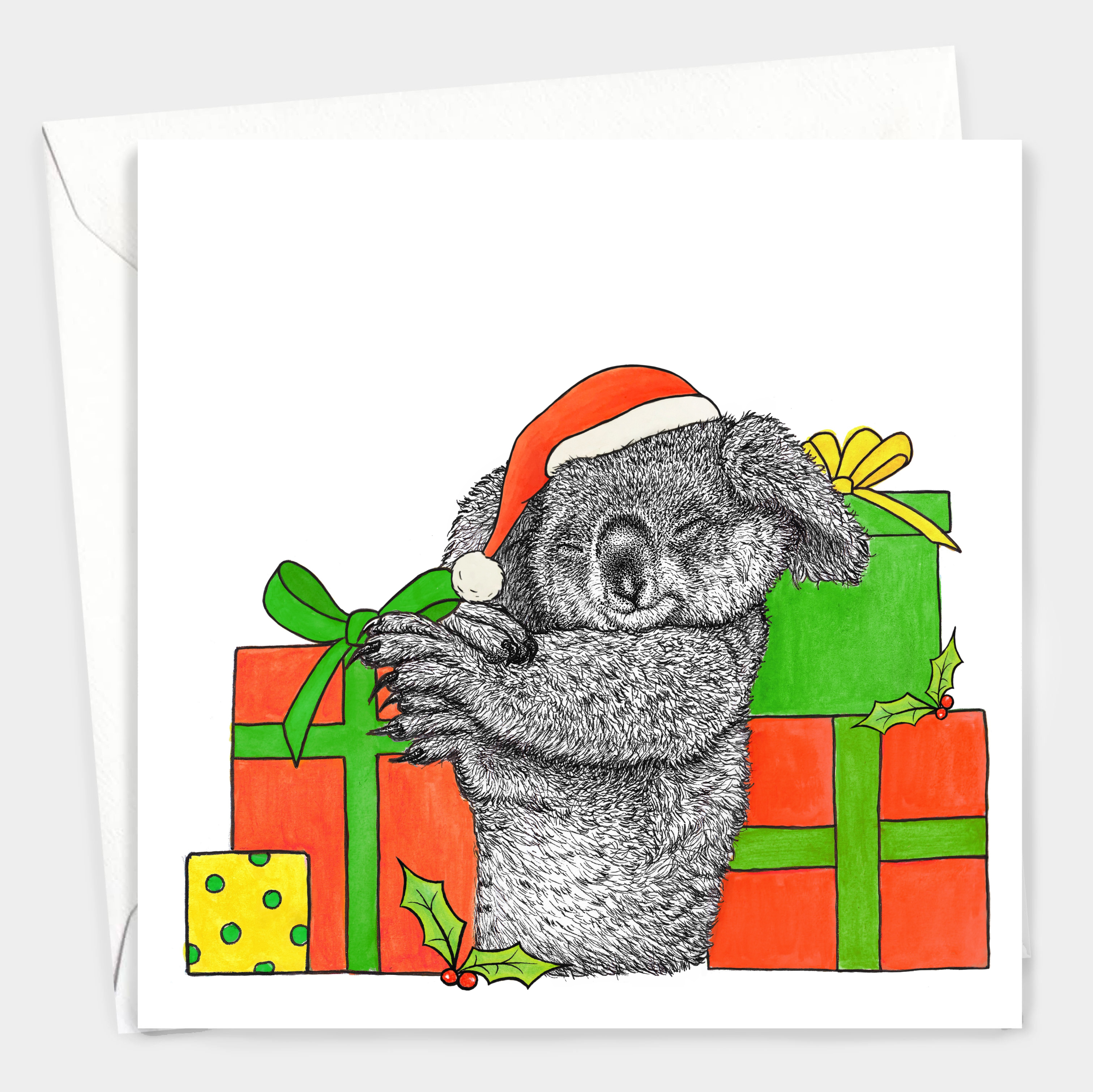 Wild Lines - Vendita all'ingrosso Biglietti di auguri di Natale - Biglietto di Natale con animali - Koala//Cartoline di Natale ecologiche5