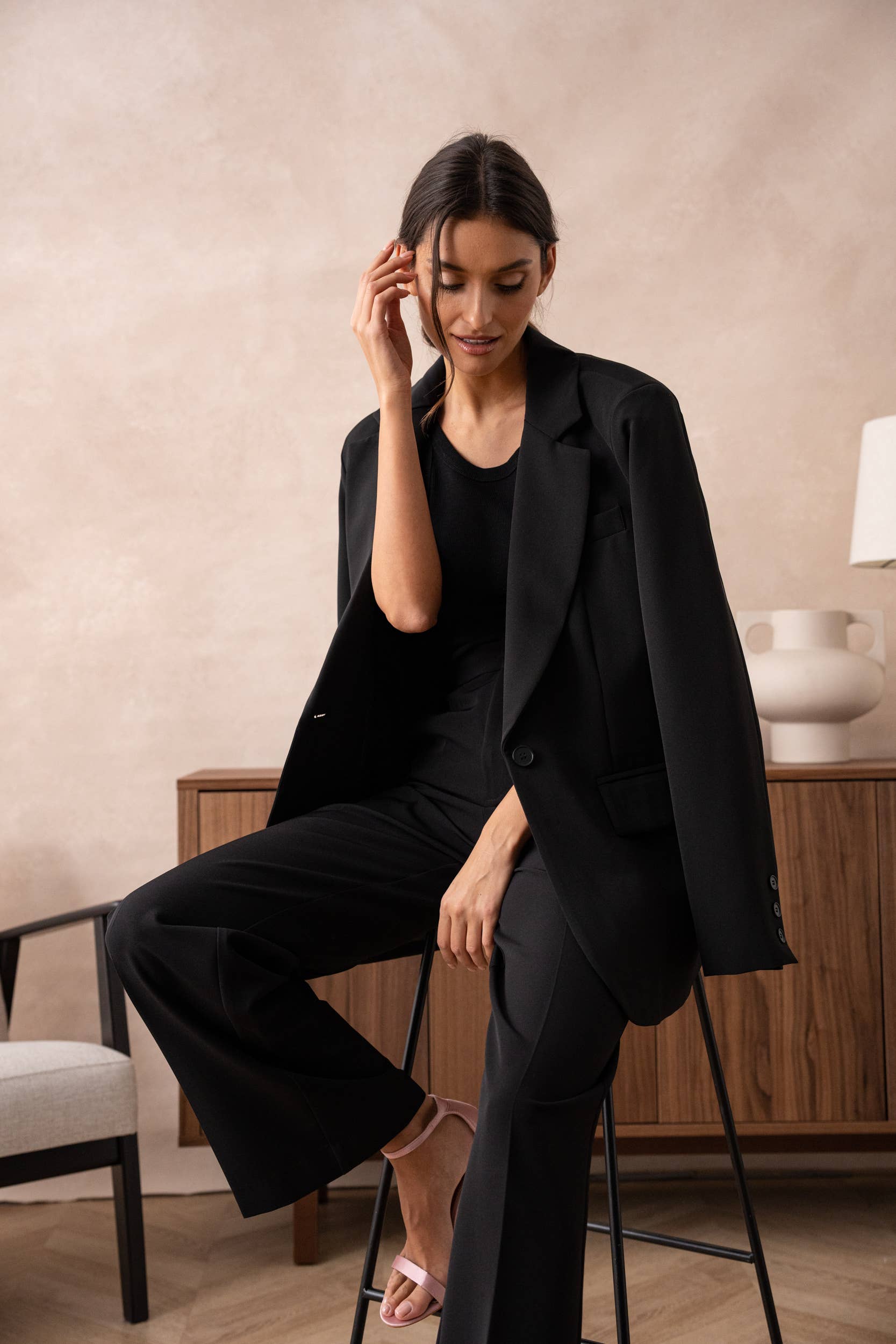 Attentif Paris - Wholesale Suit Jacket - Women's - [Timeless] Solid oversized jacket timeless34