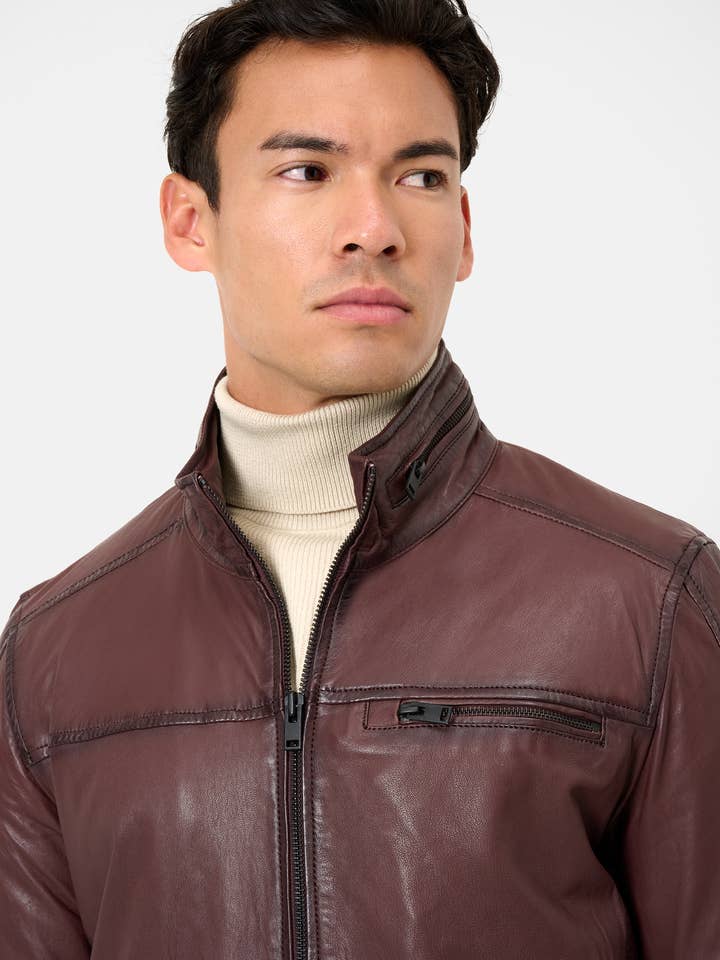 Ricano - Wholesale Leather Jacket - Men's - Men's leather blouson Ricma with stand-up collar5