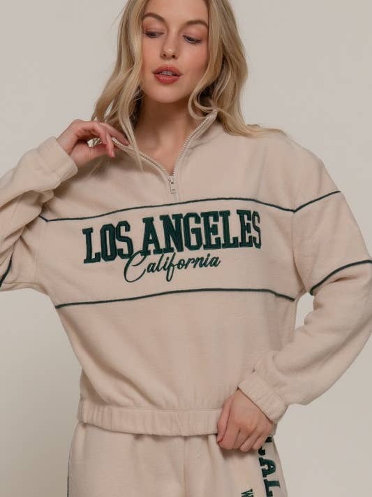 Dragkedja upp halsbroderi fleeceöverdel för wholesale av MintChoco