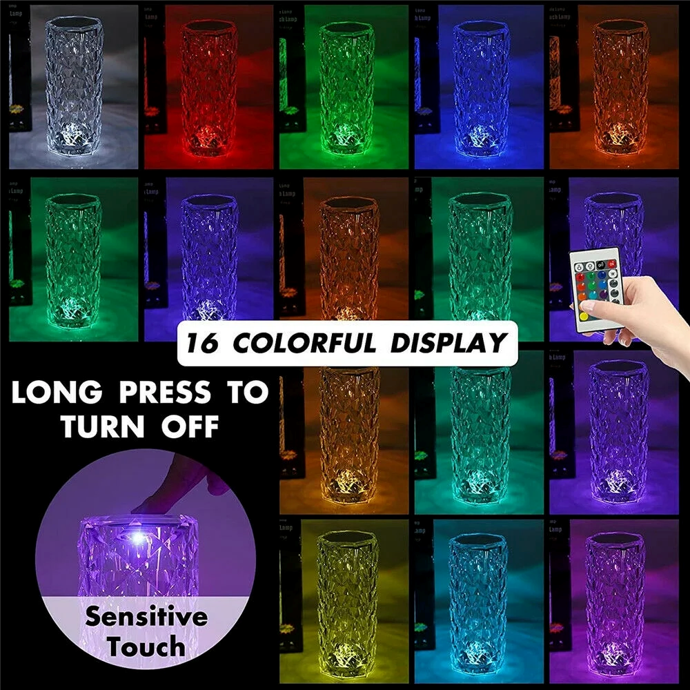 LAX Gadgets - Wholesale Night Light - Elegant LED Crystal & RGB Lamps For Home Decor- Retail Pack36