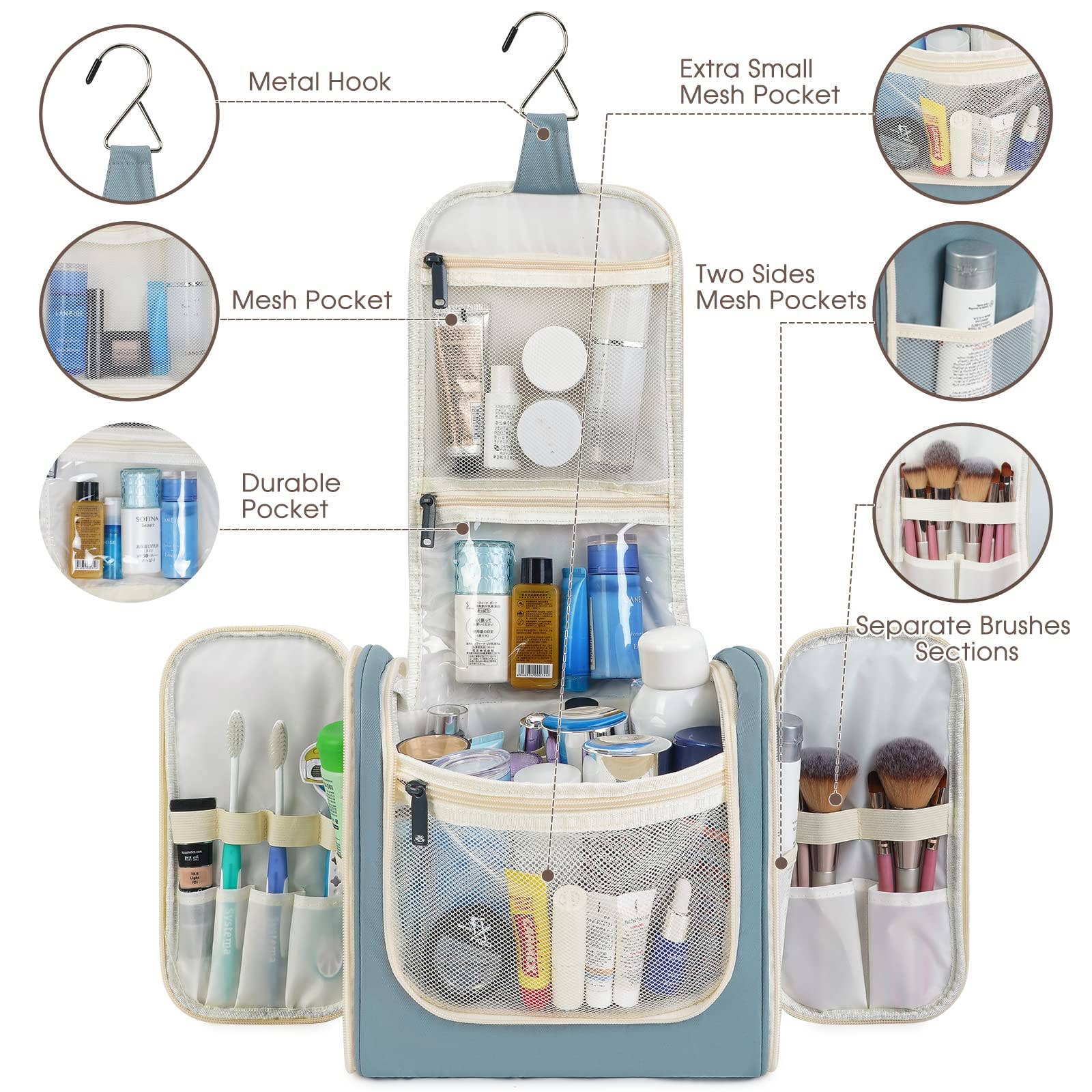 wandf - Wholesale Toiletry bag – women's - NW5126 Travel Toiletry Cosmetic Bag With Handle Women Gift80