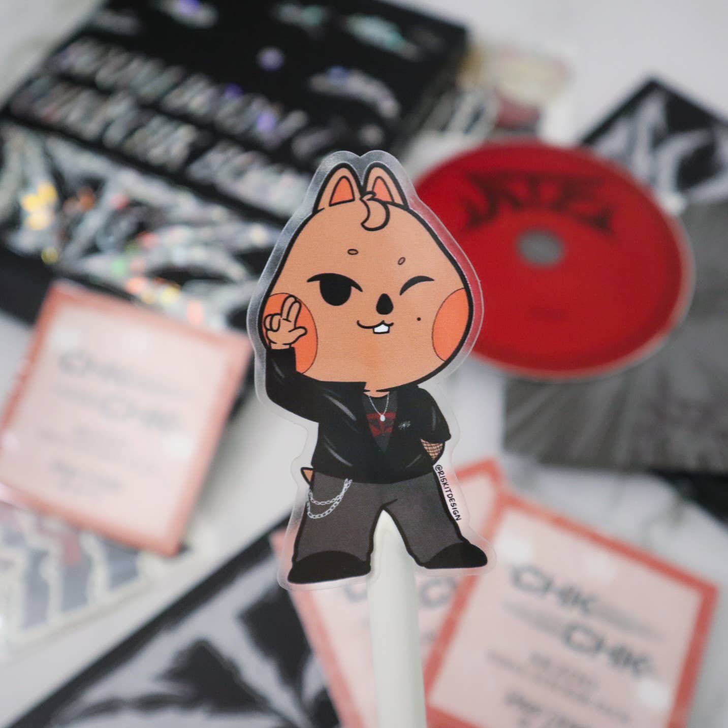 Riskit Design – Adesivo por atacado – KPOP Chk Chk Autocolantes em Vinil Transparente6