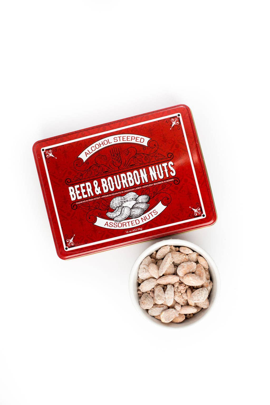 Sugar Plum Chocolates - Wholesale Nuts - Beer & Bourbon Liquor Nuts Gift Tin  - 16 Oz.6