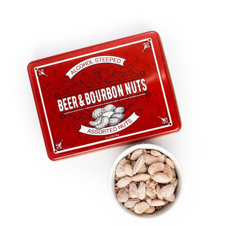 Sugar Plum Chocolates - Wholesale Nuts - Beer & Bourbon Liquor Nuts Gift Tin - 16 Oz.6